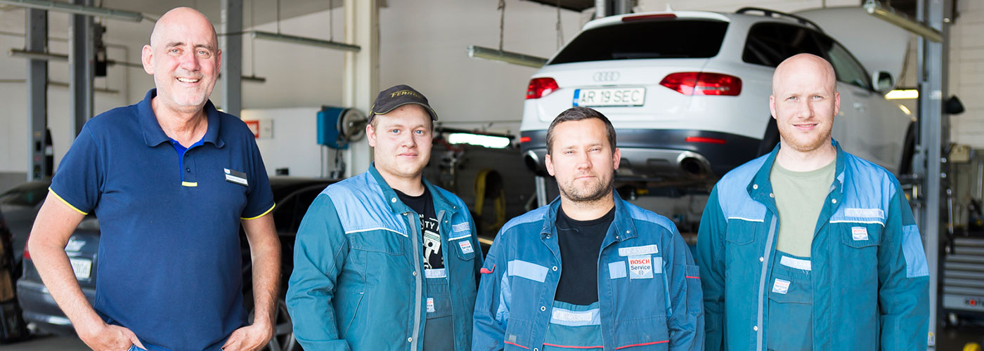 Das Werkstatt-Team der Bosch-Autowerkstatt Stange in Hückelhoven